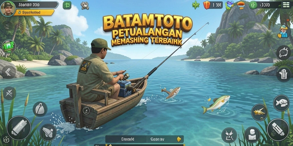 Screenshot utama BATAMTOTO menampilkan gameplay seru saat memancing.