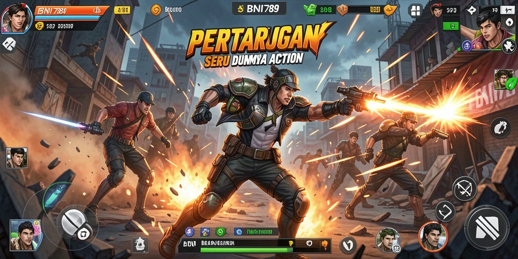 Screenshot menampilkan aksi seru dalam gameplay BNI789.