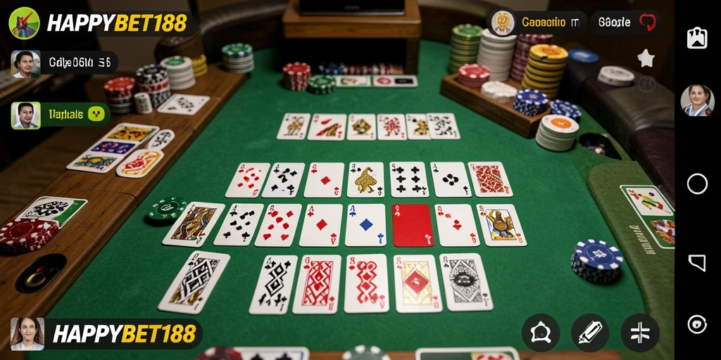 Tampilan gameplay Gaple yang seru di HAPPYBET188.