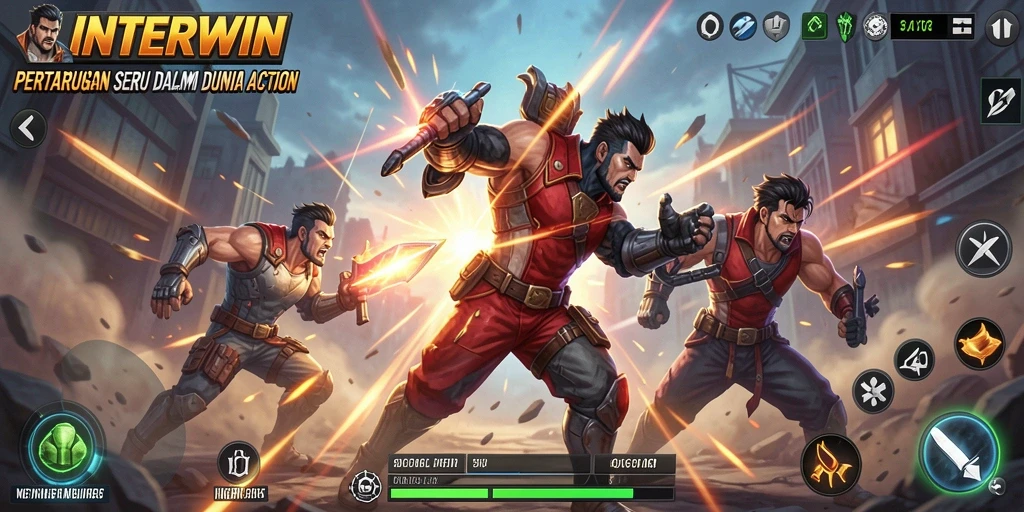 Tampilan gameplay INTERWIN yang seru dan mendebarkan.