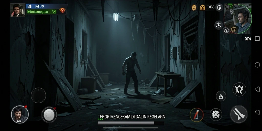 Screenshot KPK79 menampilkan suasana mencekam saat menjelajahi tempat angker.