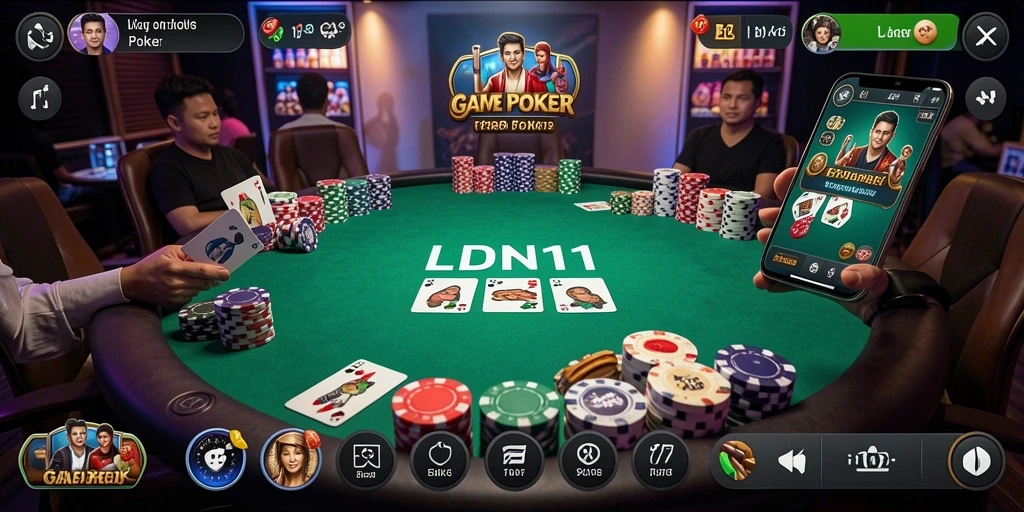 Tampilan gameplay menarik dari LDN11 dalam permainan Poker.
