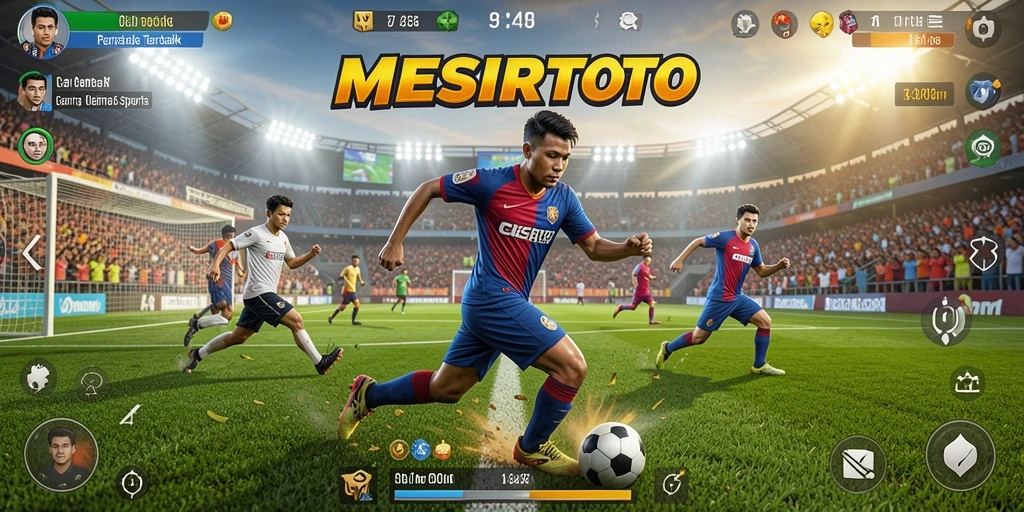 Screenshot MESIRTOTO menampilkan aksi seru dalam permainan olahraga.
