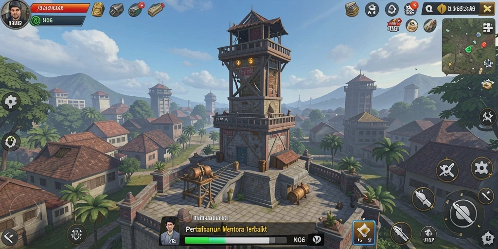 Screenshot N06 menampilkan pertarungan epik dalam game Tower Defense.