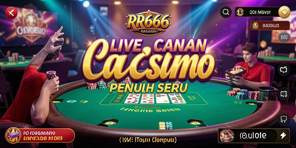 Screenshot dari gameplay RR666 menampilkan suasana kasino yang hidup.
