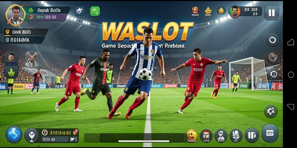 Screenshot gameplay <strong>WASLOT</strong> menampilkan aksi seru dalam pertandingan sepak bola.